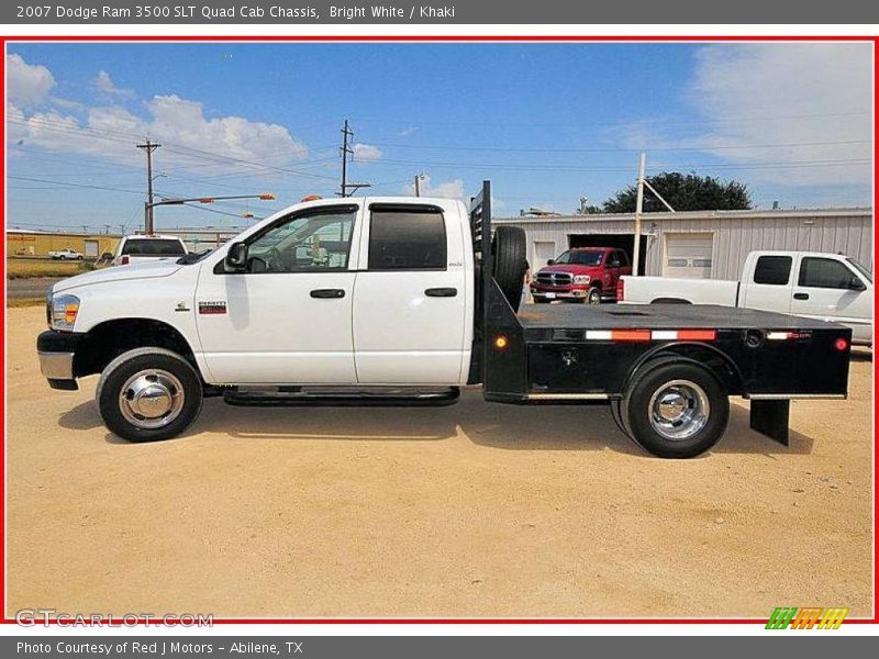 Bright White / Khaki 2007 Dodge Ram 3500 SLT Quad Cab Chassis