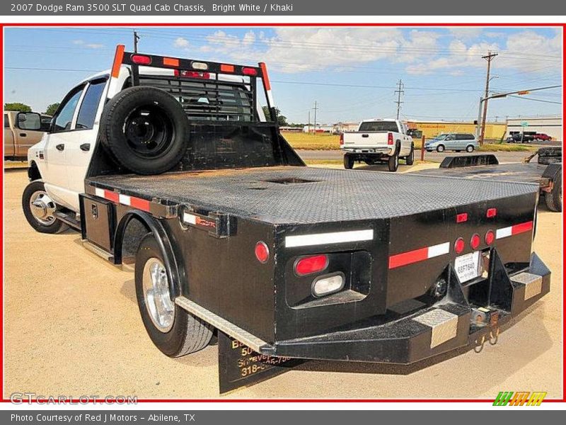 Bright White / Khaki 2007 Dodge Ram 3500 SLT Quad Cab Chassis