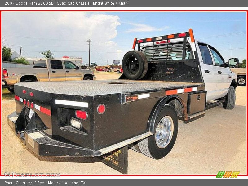 Bright White / Khaki 2007 Dodge Ram 3500 SLT Quad Cab Chassis