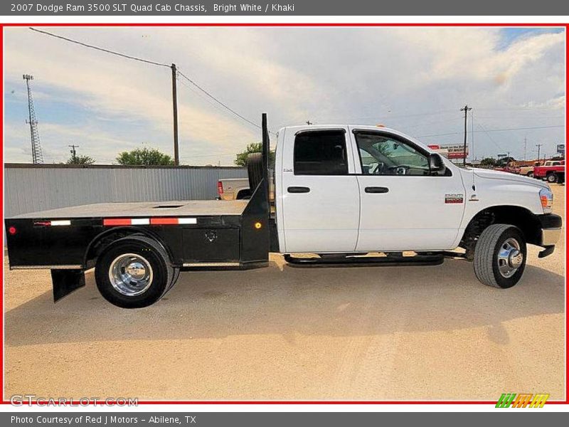 Bright White / Khaki 2007 Dodge Ram 3500 SLT Quad Cab Chassis