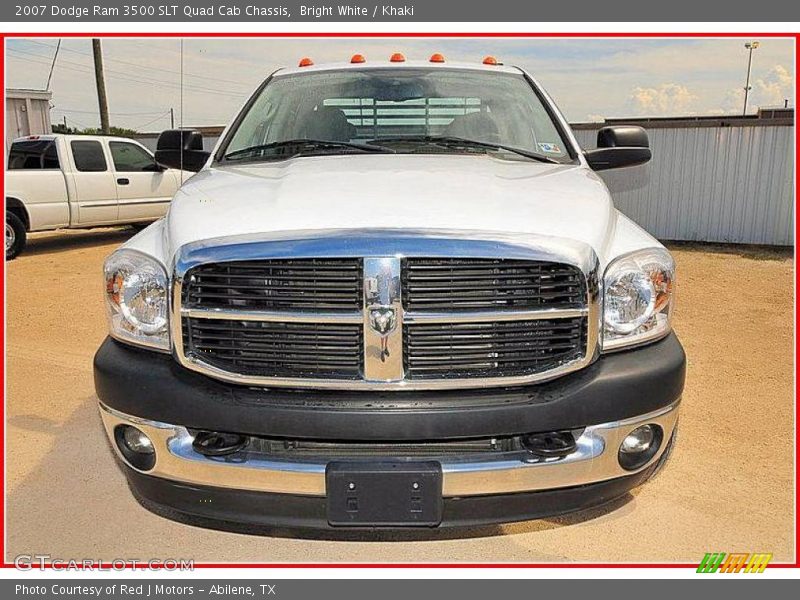 Bright White / Khaki 2007 Dodge Ram 3500 SLT Quad Cab Chassis