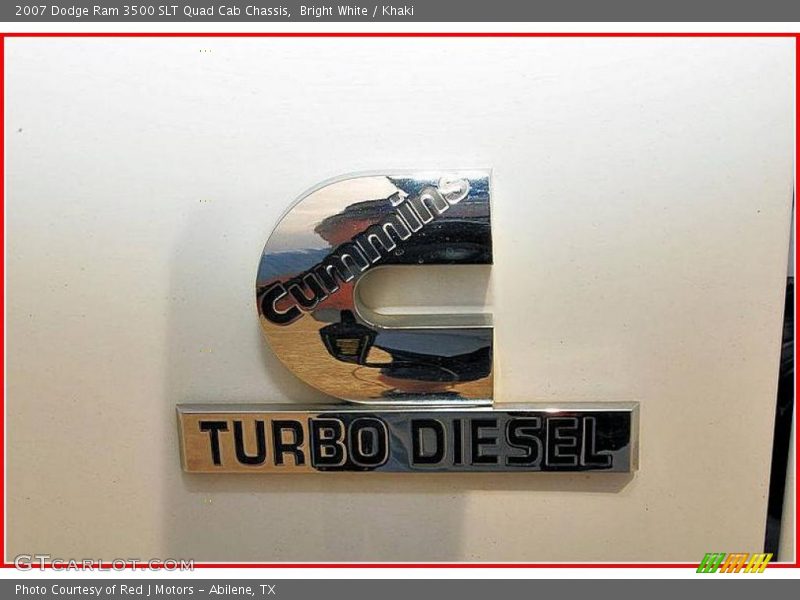 Bright White / Khaki 2007 Dodge Ram 3500 SLT Quad Cab Chassis