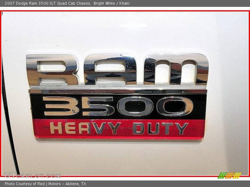 Bright White / Khaki 2007 Dodge Ram 3500 SLT Quad Cab Chassis
