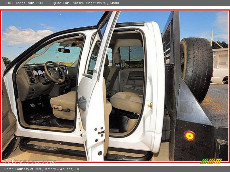 Bright White / Khaki 2007 Dodge Ram 3500 SLT Quad Cab Chassis