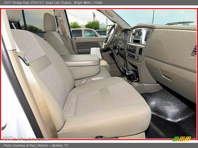 Bright White / Khaki 2007 Dodge Ram 3500 SLT Quad Cab Chassis