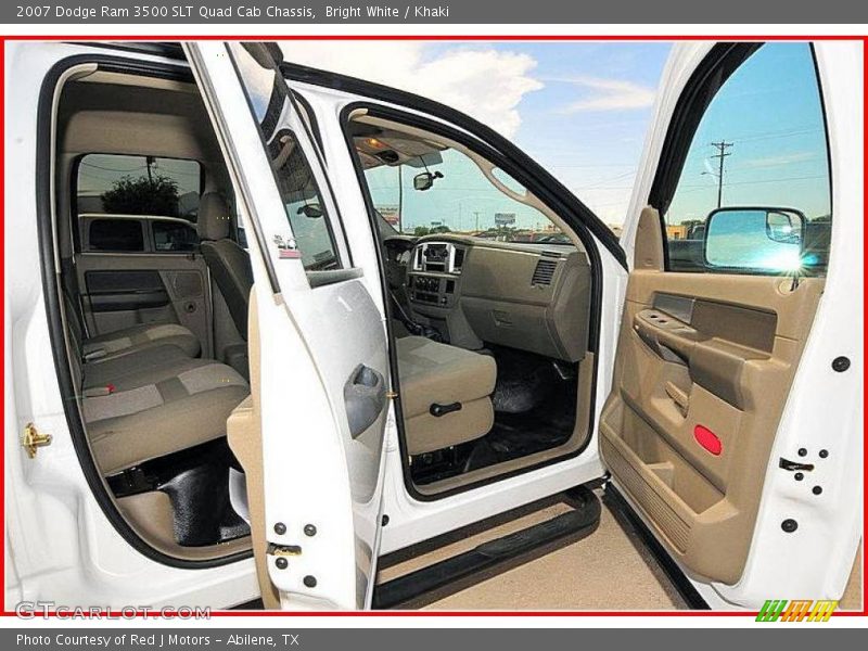 Bright White / Khaki 2007 Dodge Ram 3500 SLT Quad Cab Chassis