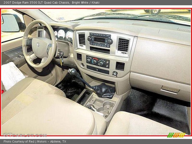 Bright White / Khaki 2007 Dodge Ram 3500 SLT Quad Cab Chassis