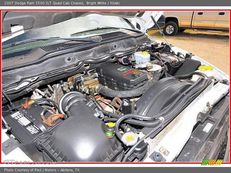Bright White / Khaki 2007 Dodge Ram 3500 SLT Quad Cab Chassis