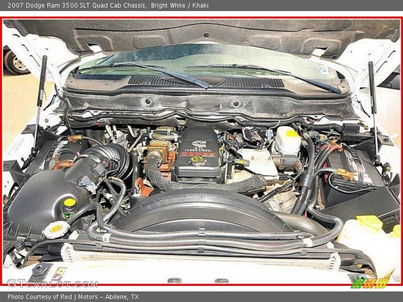 Bright White / Khaki 2007 Dodge Ram 3500 SLT Quad Cab Chassis