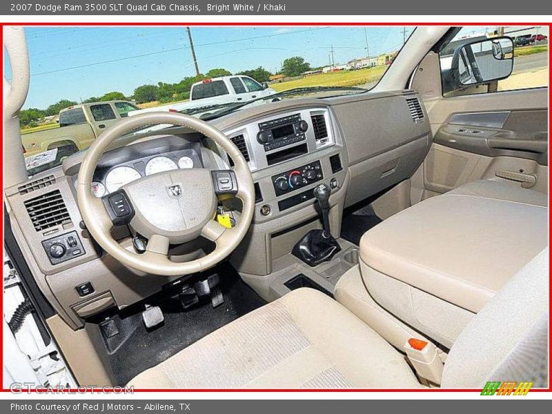 Bright White / Khaki 2007 Dodge Ram 3500 SLT Quad Cab Chassis
