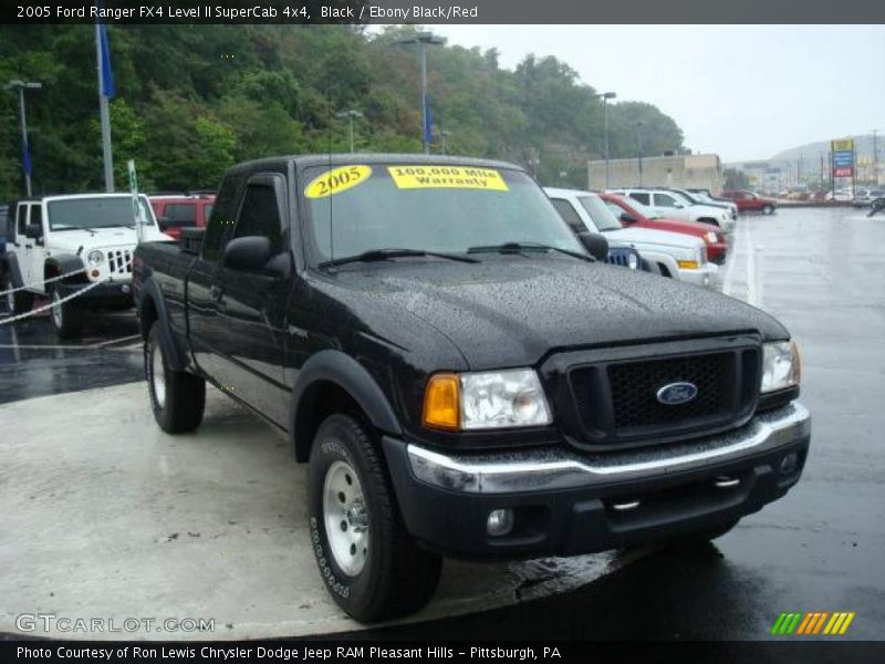 Black / Ebony Black/Red 2005 Ford Ranger FX4 Level II SuperCab 4x4
