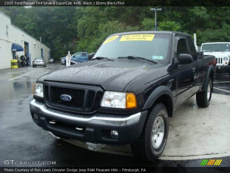 Black / Ebony Black/Red 2005 Ford Ranger FX4 Level II SuperCab 4x4