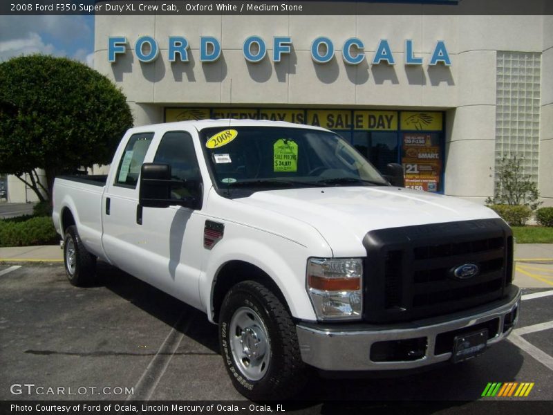 Oxford White / Medium Stone 2008 Ford F350 Super Duty XL Crew Cab