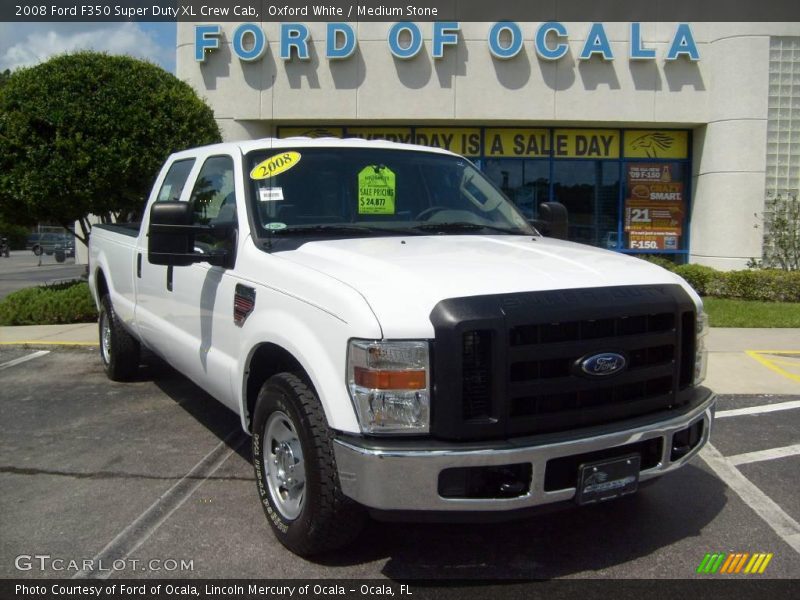 Oxford White / Medium Stone 2008 Ford F350 Super Duty XL Crew Cab
