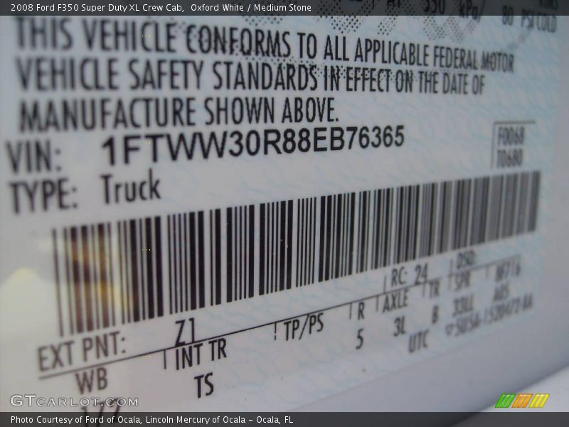 Oxford White / Medium Stone 2008 Ford F350 Super Duty XL Crew Cab