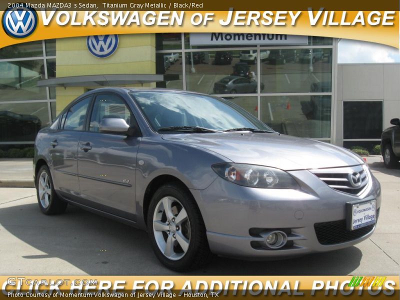 Titanium Gray Metallic / Black/Red 2004 Mazda MAZDA3 s Sedan