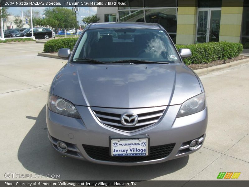 Titanium Gray Metallic / Black/Red 2004 Mazda MAZDA3 s Sedan
