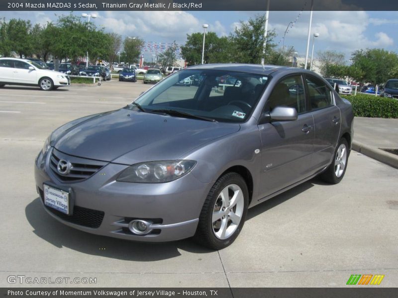 Titanium Gray Metallic / Black/Red 2004 Mazda MAZDA3 s Sedan