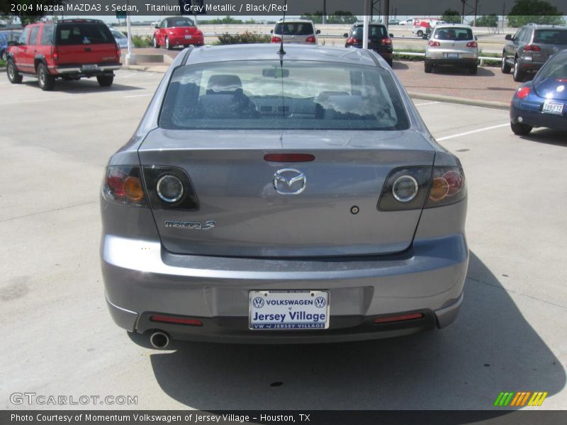 Titanium Gray Metallic / Black/Red 2004 Mazda MAZDA3 s Sedan