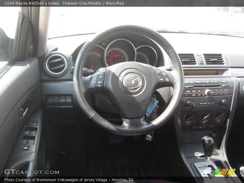 Titanium Gray Metallic / Black/Red 2004 Mazda MAZDA3 s Sedan