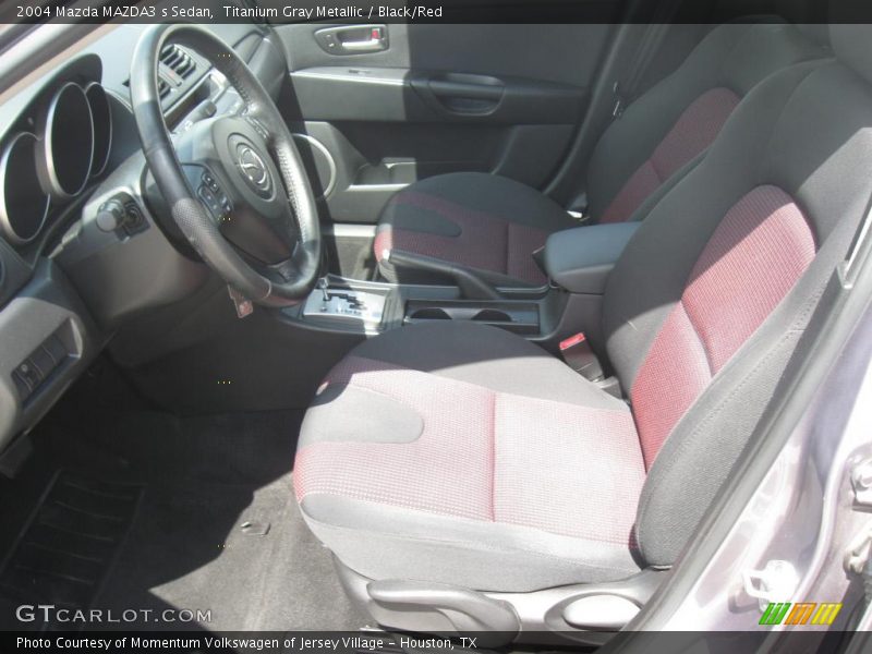 Titanium Gray Metallic / Black/Red 2004 Mazda MAZDA3 s Sedan