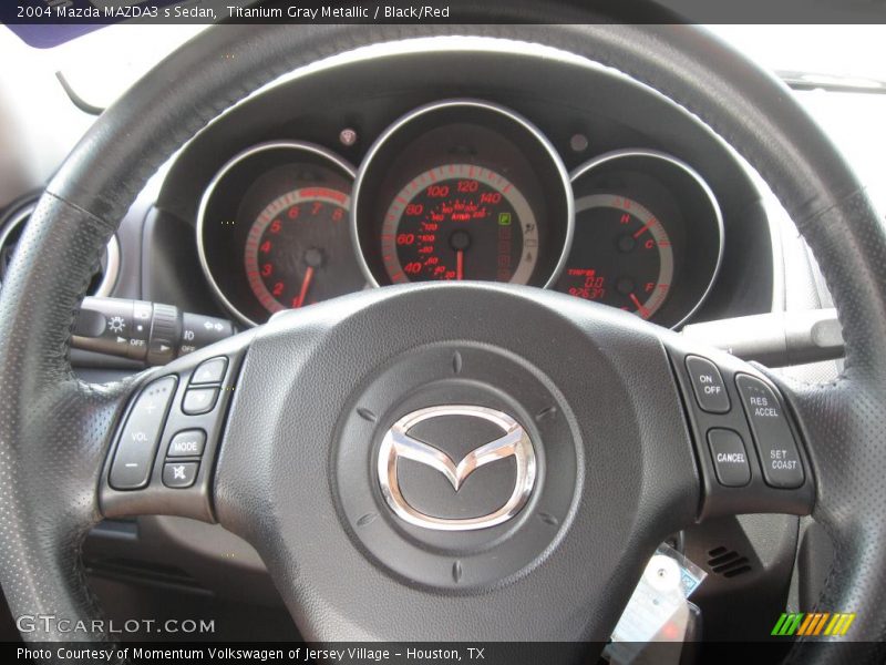 Titanium Gray Metallic / Black/Red 2004 Mazda MAZDA3 s Sedan