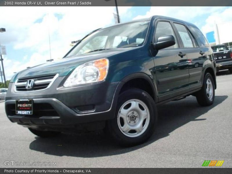 Clover Green Pearl / Saddle 2002 Honda CR-V LX