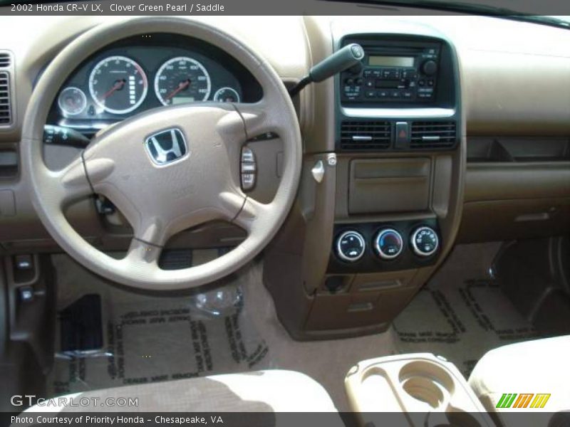 Clover Green Pearl / Saddle 2002 Honda CR-V LX