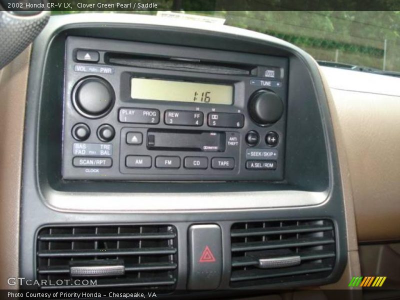 Clover Green Pearl / Saddle 2002 Honda CR-V LX
