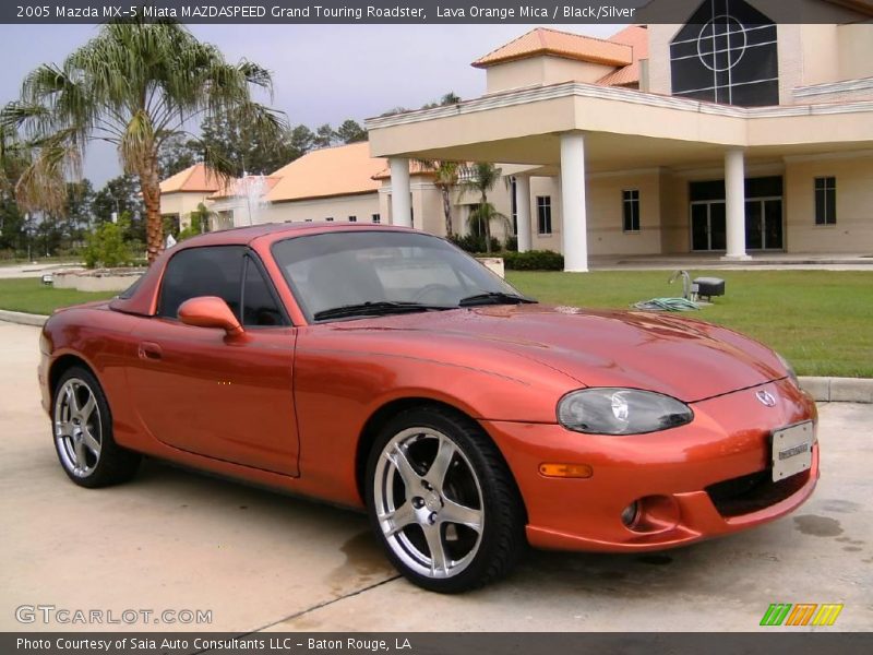 Lava Orange Mica / Black/Silver 2005 Mazda MX-5 Miata MAZDASPEED Grand Touring Roadster