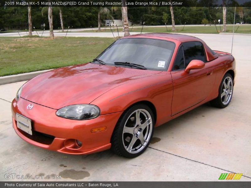 Lava Orange Mica / Black/Silver 2005 Mazda MX-5 Miata MAZDASPEED Grand Touring Roadster