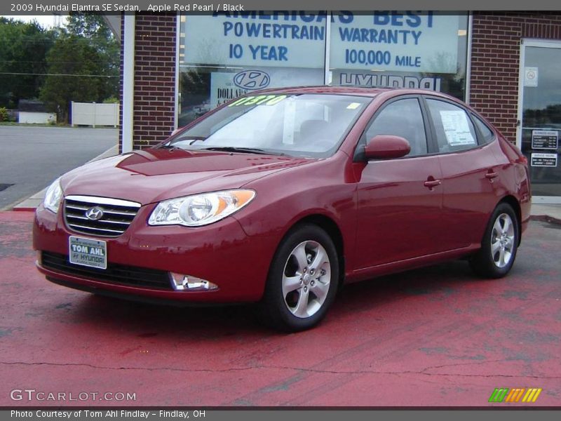 Apple Red Pearl / Black 2009 Hyundai Elantra SE Sedan