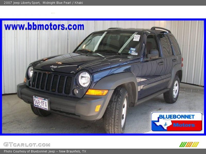 Midnight Blue Pearl / Khaki 2007 Jeep Liberty Sport