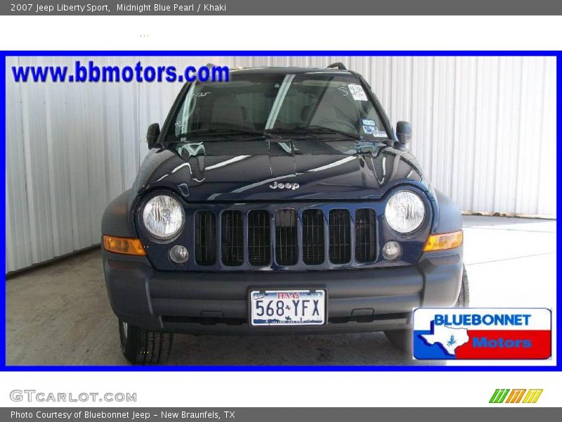 Midnight Blue Pearl / Khaki 2007 Jeep Liberty Sport