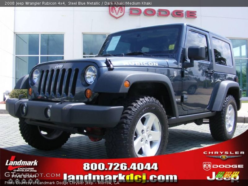 Steel Blue Metallic / Dark Khaki/Medium Khaki 2008 Jeep Wrangler Rubicon 4x4