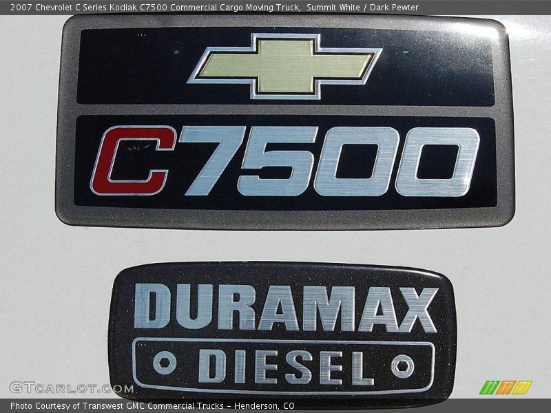 Summit White / Dark Pewter 2007 Chevrolet C Series Kodiak C7500 Commercial Cargo Moving Truck
