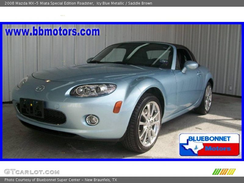 Icy Blue Metallic / Saddle Brown 2008 Mazda MX-5 Miata Special Edition Roadster