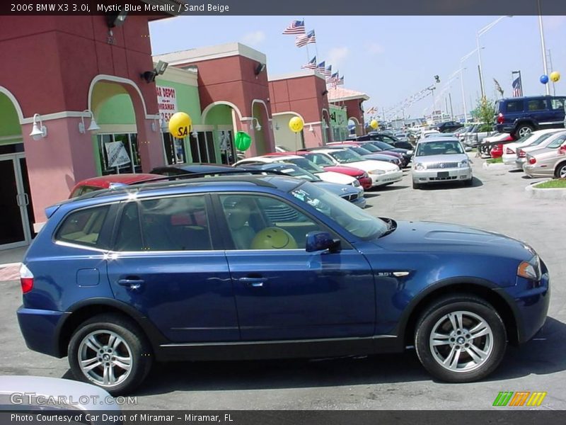 Mystic Blue Metallic / Sand Beige 2006 BMW X3 3.0i