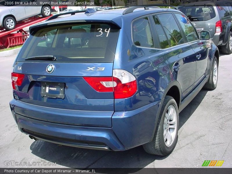 Mystic Blue Metallic / Sand Beige 2006 BMW X3 3.0i