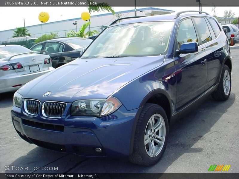Mystic Blue Metallic / Sand Beige 2006 BMW X3 3.0i