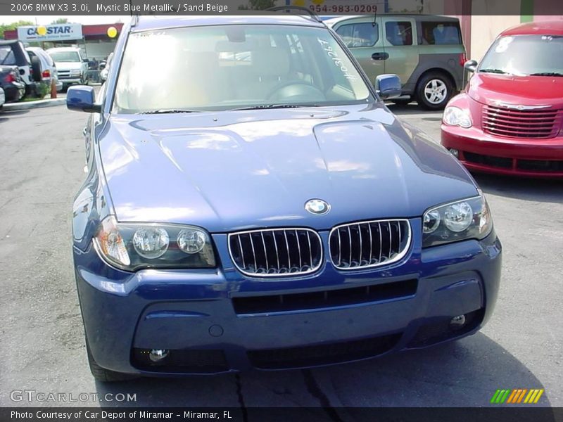 Mystic Blue Metallic / Sand Beige 2006 BMW X3 3.0i