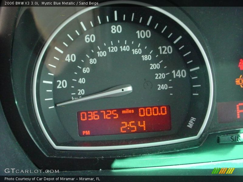 Mystic Blue Metallic / Sand Beige 2006 BMW X3 3.0i