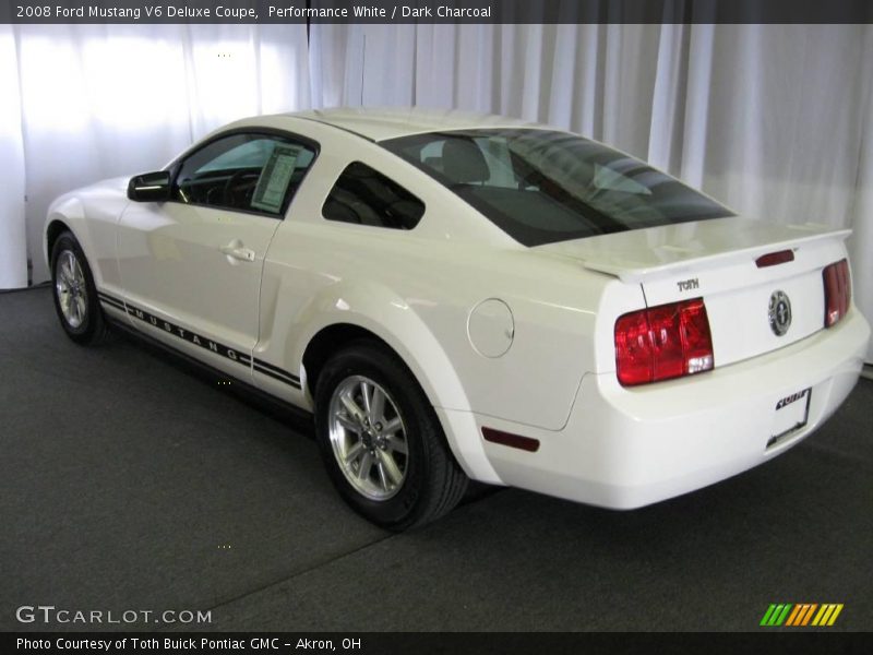 Performance White / Dark Charcoal 2008 Ford Mustang V6 Deluxe Coupe