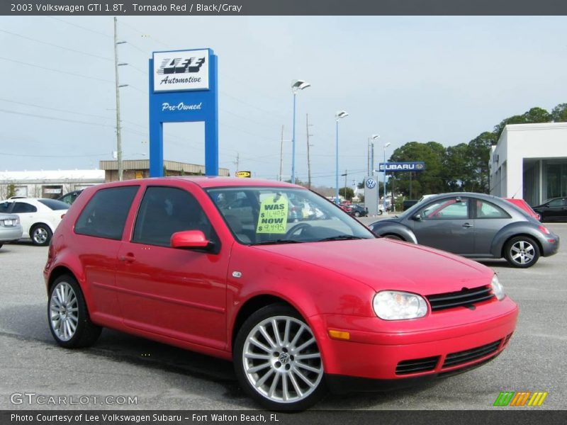 Tornado Red / Black/Gray 2003 Volkswagen GTI 1.8T