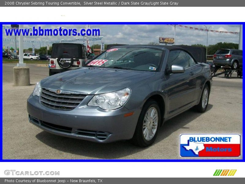 Silver Steel Metallic / Dark Slate Gray/Light Slate Gray 2008 Chrysler Sebring Touring Convertible
