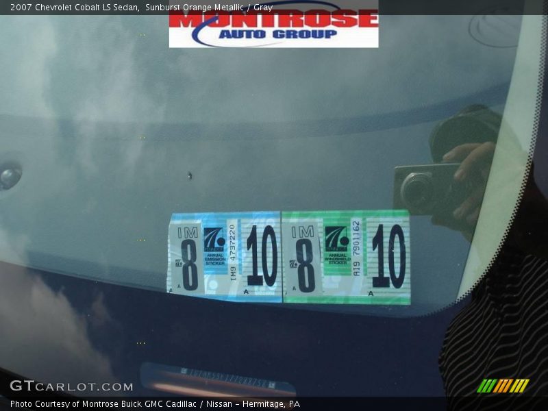Sunburst Orange Metallic / Gray 2007 Chevrolet Cobalt LS Sedan