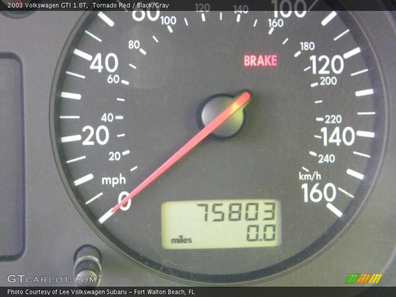 Tornado Red / Black/Gray 2003 Volkswagen GTI 1.8T