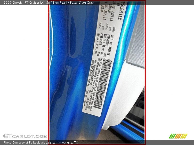 Surf Blue Pearl / Pastel Slate Gray 2009 Chrysler PT Cruiser LX