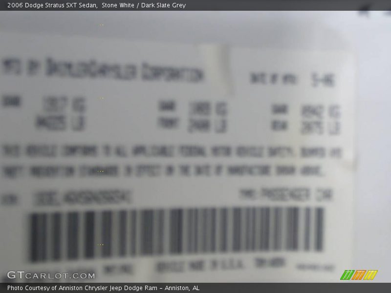 Stone White / Dark Slate Grey 2006 Dodge Stratus SXT Sedan