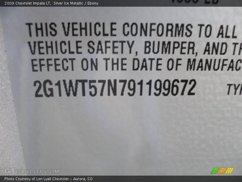 Silver Ice Metallic / Ebony 2009 Chevrolet Impala LT